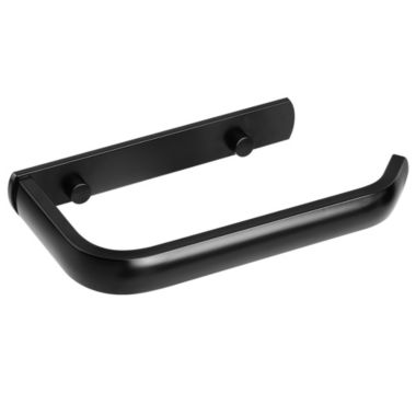 Unique Bargains Classic Toilet Paper Holder, Wall Mounted Tissue Towel Holder for Bathroom Kitchen Aluminum Alloy Waterproof Matte Finish Black. View a larger version of this product image.