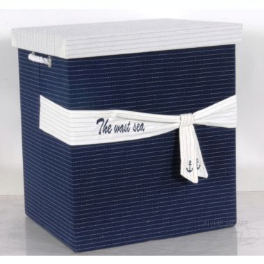 Old Modern Handicrafts Blue Fabric Storage Basket with Bow Decoration - Set of 5. View a larger version of this product image.