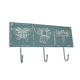 Special T Imports Blue Metal Vintage Insect Wall Hook Decorative Hanging Coat Towel Rack Home Decor