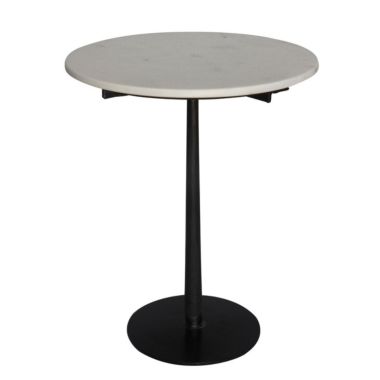 BIDK Home 23.5" White and Black Contemporary Round End Table. View a larger version of this product image.