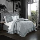 Alternate image 3 for Chic Home Kensley Comforter Set Washed Crinkle Ruffled Flange Border Design Bedding Grey, Queen