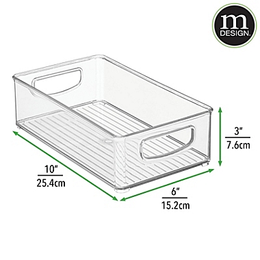 mDesign Plastic Kitchen Pantry Storage Organizer Bin with Handles, 4 Pack. View a larger version of this product image.