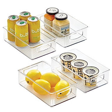 mDesign Plastic Kitchen Pantry Storage Organizer Bin with Handles, 4 Pack. View a larger version of this product image.