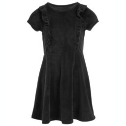Epic Threads Toddler Girls Ruffle-Front Velvet Dress Black Size 4T