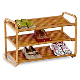 Slickblue 3-Tier Bamboo Shoe Rack Shelf  - Holds 9-12 Pairs of Shoes
