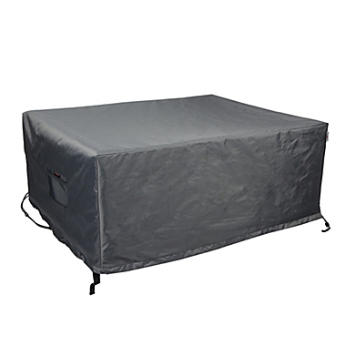 Summerset Shield Titanium 3-Layer Polyester Water Resistant Outdoor Fire Table Cover - 56x36", Dark Grey. View a larger version of this product image.