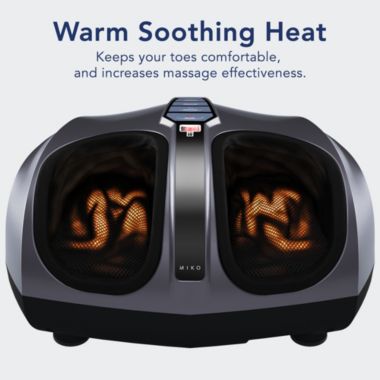 Miko Shiatsu Foot Massager with Deep Kneading and Heat in Charcoal Grey. View a larger version of this product image.