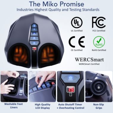 Miko Shiatsu Foot Massager with Deep Kneading and Heat in Charcoal Grey. View a larger version of this product image.