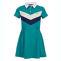 Tommy Hilfiger Big Girls Striped Polo Dress Green Size 16