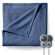Sunbeam King Size Electric Fleece Heated Blanket in Blue with Dual Zone