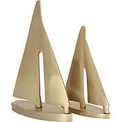 Signature Home Collection Set of 2 Gold Solid Contemporary Statues 12.25"