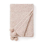 Byourbed Cozy Potato Pom Pom Yarn Knit Throw Blanket - Throw - Blush Pink