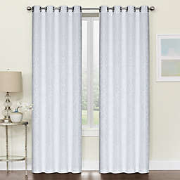 Kate Aurora Regency Collection Raised Jacquard Damask Grommet Top Curtains - 52 in. W x 84 in. L, White