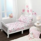 Alternate image 0 for Bedtime Originals Blossom 4-Piece Pink/Gray Watercolor Floral Toddler Bedding Set