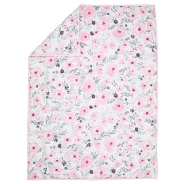 Bedtime Originals Blossom 4-Piece Pink/Gray Watercolor Floral Toddler Bedding Set. View a larger version of this product image.