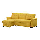 Alternate image 0 for Contemporary Home Living 84" Yellow L Shaped Reversible Sleeper Sectional Sofa with Storage Chaise