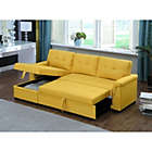 Alternate image 2 for Contemporary Home Living 84" Yellow L Shaped Reversible Sleeper Sectional Sofa with Storage Chaise