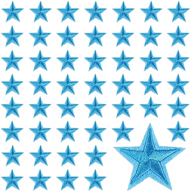 Bright Creations Small Blue Star Embroidery Patches for Clothing, Iron On Sewing Appliques (1.4 in, 50 Pack). View a larger version of this product image.