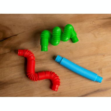 Plastic Sensory Tube Fidget Toys Set of 3   Blue, Red, Green   Satisfying Hand Popper Toys For Special Needs, ADD, ADHD   Anxiety And Stress Relief Games, Novelty Gifts. View a larger version of this product image.