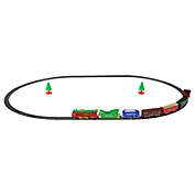 Northlight 23 Pc Battery Operated Lighted and Animated Classic Christmas Train Set with Oval Track