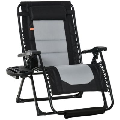 Basics Outdoor Zero Gravity Lounge Folding Chair Black 