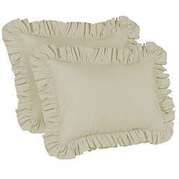 Ruffle Pillow case - King Pillow sham Bone, Ruffle Pillow Cover