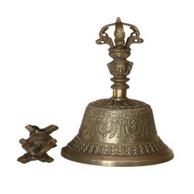 Cottage Handicraft, Tibetan Bell & Dorje, Medium with free Elephant Gift. View a larger version of this product image.