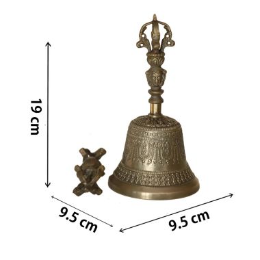 Cottage Handicraft, Tibetan Bell & Dorje, Medium with free Elephant Gift. View a larger version of this product image.