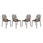 Alternate image 0 for LeisureMod Modern Devon Aluminum Chair, Set of 4 - Brown