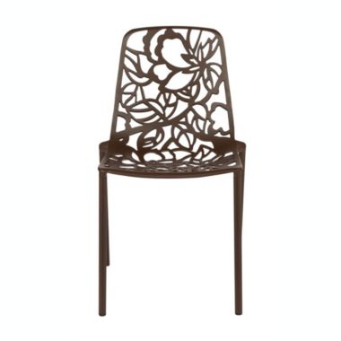 LeisureMod Modern Devon Aluminum Chair, Set of 4 - Brown. View a larger version of this product image.