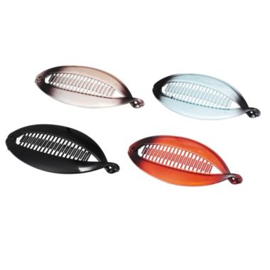 Unique Bargains 4 Pieces Interlocking Ponytail Banana Clip, Hair Accessories, Red Blue Black Brown. View a larger version of this product image.