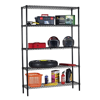 Inq Boutique 5-Tier Adjustable Storage Shelving Unit Black RT. View a larger version of this product image.