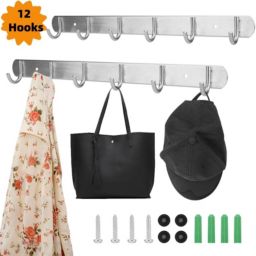Kitcheniva 12-Hooks Wall Mounted Key Bag Towel Rack Holder Hanger