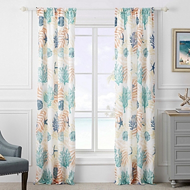 Greenland Home Fashions Montego Window Panel Pair - 42x84", Aqua. View a larger version of this product image.
