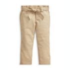 Alternate image 0 for Ralph Lauren Little Girl's Belted Cotton Paperbag Pants Brown Size 5