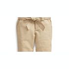 Alternate image 1 for Ralph Lauren Little Girl's Belted Cotton Paperbag Pants Brown Size 5