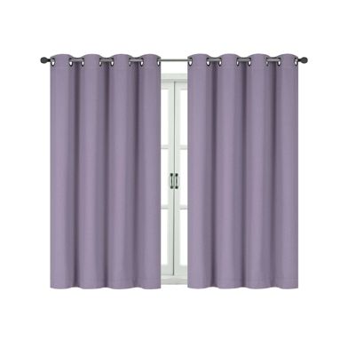 Kate Aurora 100% Hotel Thermal Blackout Lavender Grommet Top Curtain Panels - 50 in. W x 45 in. L, Lavender