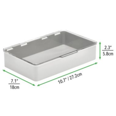 mDesign Plastic Stackable Home, Office Storage Box, 4 Pack + 32 Labels. View a larger version of this product image.