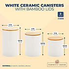Alternate image 2 for Juvale White Ceramic Kitchen Canisters with Bamboo Lids (3 Sizes, 3 Pack)
