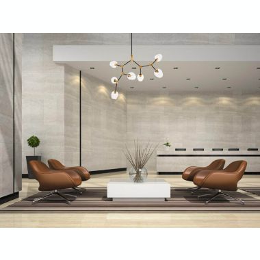 Elegant Lighting Cavoli Collection Antique Brass and Flat Black Finish 7 Light Pendant Lamp. View a larger version of this product image.