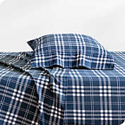 Bare Home Flannel Sheet Set 100% Cotton, Velvety Soft Heavyweight - Double Brushed Flannel - Deep Pocket (Stirling Plaid - Blue/White, Twin XL)