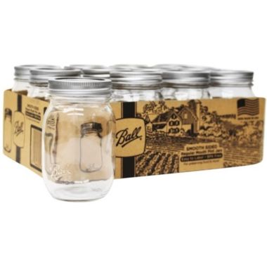 Ball Regular Mouth Smooth Sided Glass Canning Jar, Pint (16 oz) - Case of 12. View a larger version of this product image.