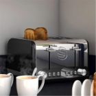 Alternate image 3 for Swan 4 Slice Retro Toaster Black