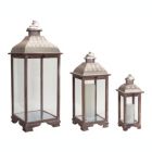 Alternate image 0 for Melrose Decorative Lantern (Set Of 3) 19.75" - 39"H Metal/Wood