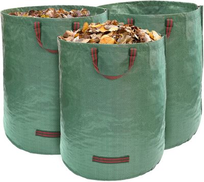 FlowFly Garden Waste Bags Reusable and Collapsible Lawn Leaf Container 3 Pack 72 