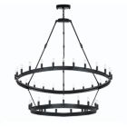 Alternate image 0 for Gallery Wrought Iron Vintage Barn Metal Castile Two Tier Chandelier Industrial Loft Rustic Lighting W 38" H 50"