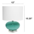 Alternate image 2 for Lalia Home 15.25" Modern Ovaloid Glass Bedside Table Lamp With White Fabric Shade, Aqua