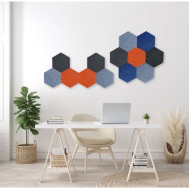 Luxor Reclaim Stick-On Decorative Acoustic Panels - Storm Blue 6-Pack. View a larger version of this product image.