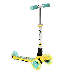 Aosom Kick Scooter for Kids, Foldable Children's Scooter with 3 Wheels, Adjustable Height, and Flashing LED for Boys and Girls, Yellow