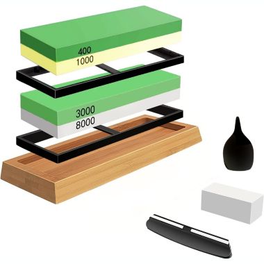 Kitcheniva Whetstone 4 Side Grit Stone Set 400/1000 3000/8000. View a larger version of this product image.